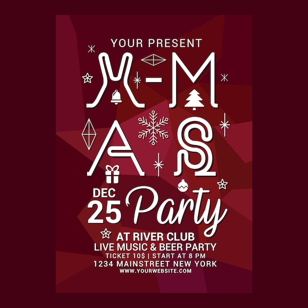 PSD christmas party flyer 1