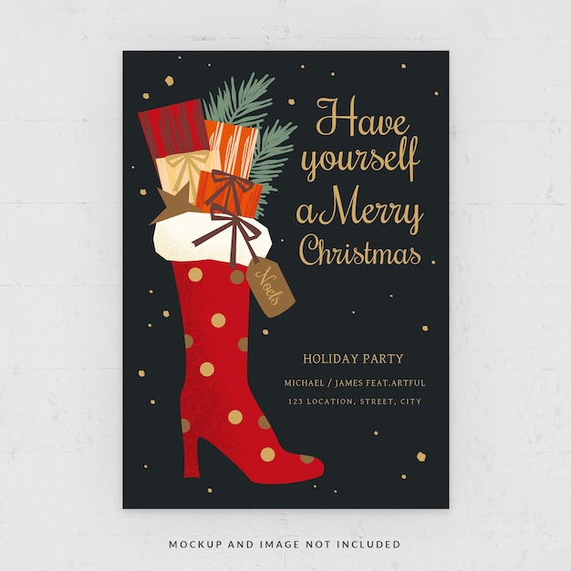 Christmas Party Invitation Flyer Template in PSD