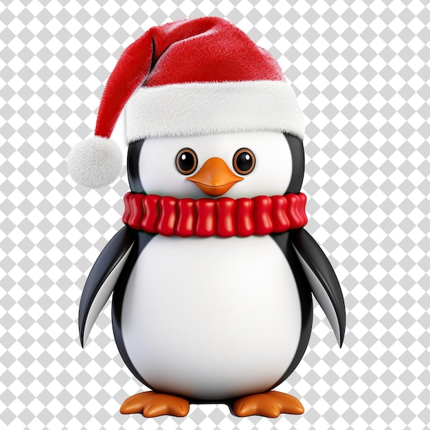 Christmas penguin isolated on transparent background PSD file