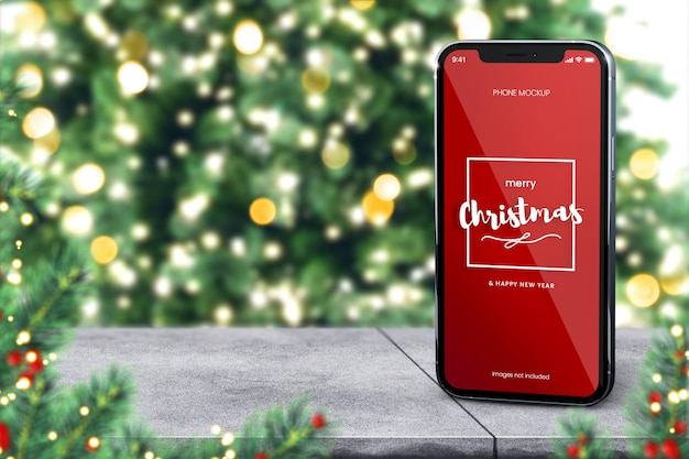 Christmas Phone mockup for instagram and social media