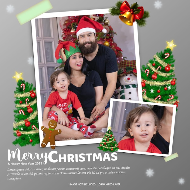 Christmas Photo Frame Mockup