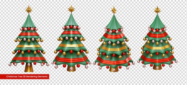 Christmas Pine Tree 3D Rendering Elements