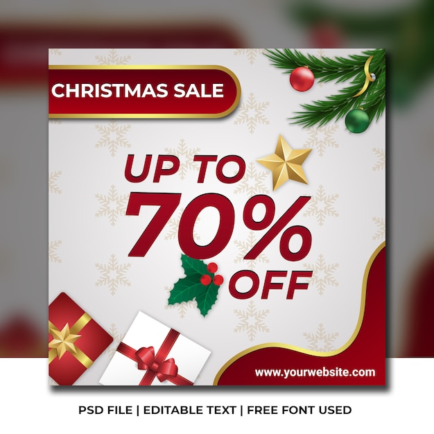 Christmas promotion sale template