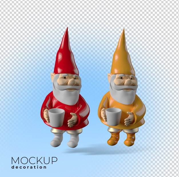 PSD christmas santa 3d render