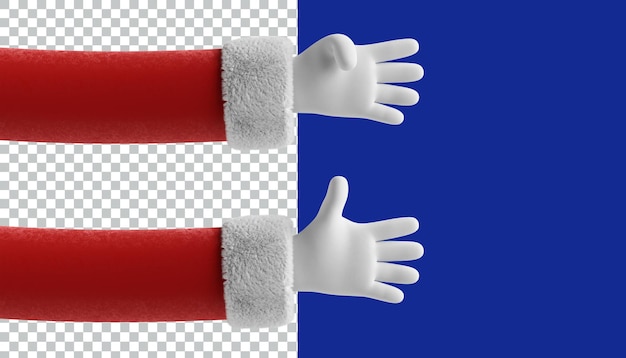 Christmas Santa Claus Hands 3D Icon render asset design 3D Icon illustration