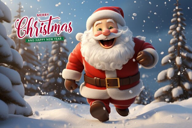 PSD christmas santa claus and happy new year background