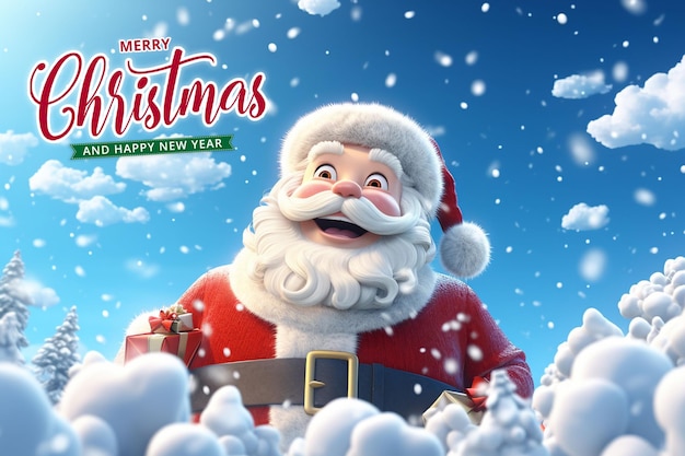 Christmas santa claus and happy new year background