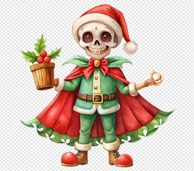 PSD a christmas skull and a gift