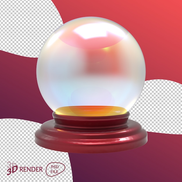 Christmas Snowball 3D Render Isolated