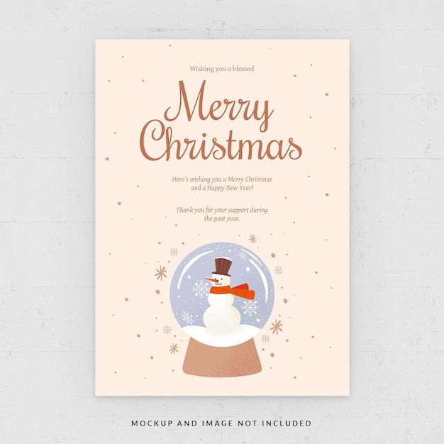 Christmas Snowman Greeting Card Flyer Template in PSD