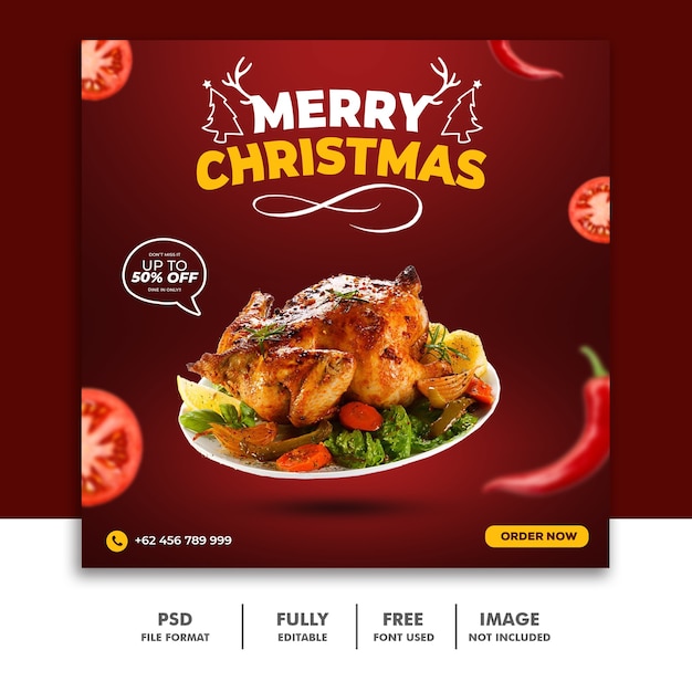 Christmas Social Media Post Square Banner Template