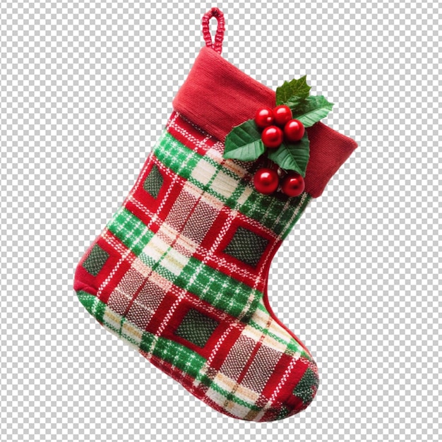 PSD christmas stocking on transparent background