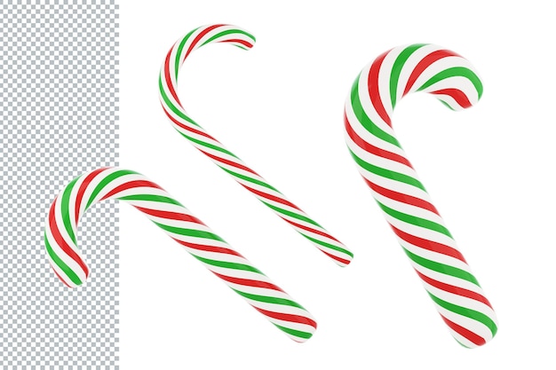 Christmas striped red and green and white candy canes