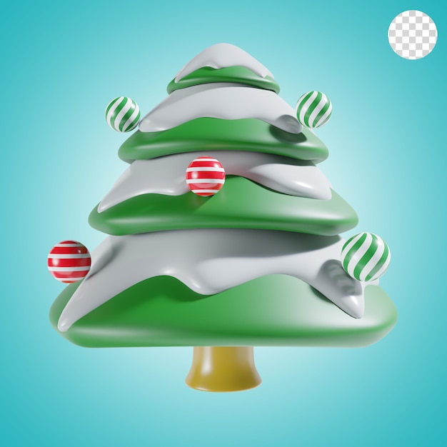 PSD christmas tree 3d illustration