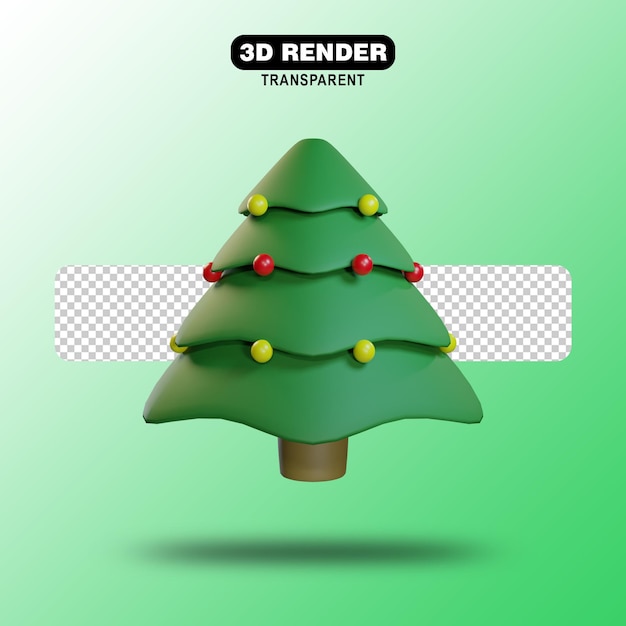 Christmas Tree 3d render green background