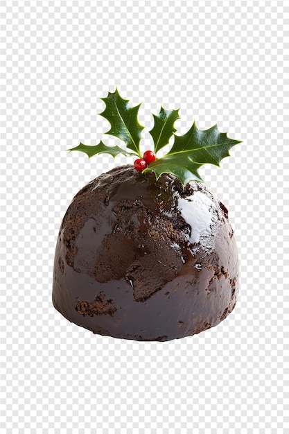 PSD a christmas tree cake with a sprig of chocolate on it