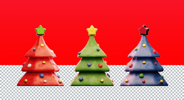 Christmas tree clay illustration