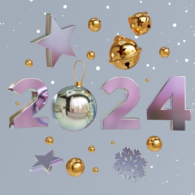 PSD christmas tree decorations tree holidays snow new year decorations gold 2024