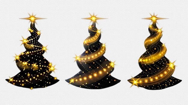 PSD christmas tree and gifts on transparent background