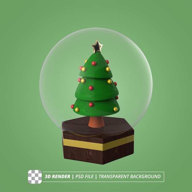 CHRISTMAS TREE ON GLASS BALL