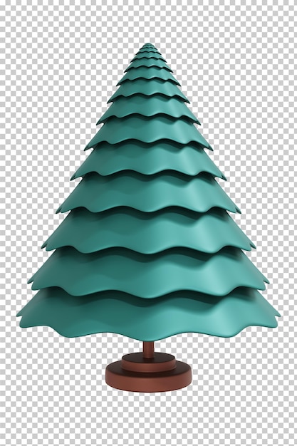 Christmas tree isolated 3D rendering