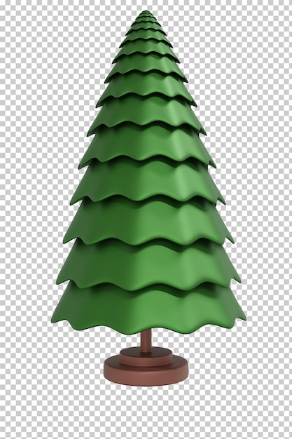 Christmas tree isolated 3D rendering