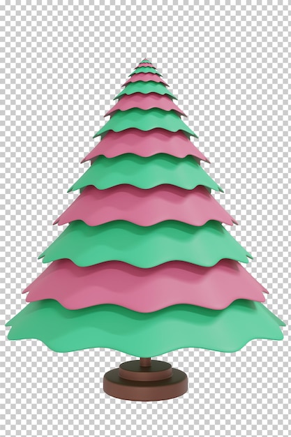 Christmas tree isolated 3D rendering