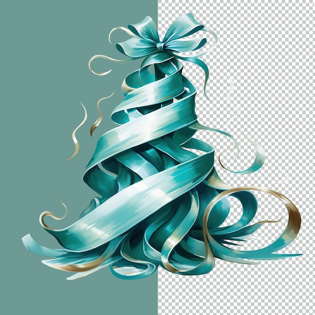 PSD christmas tree isolated png transparent background by ai generated