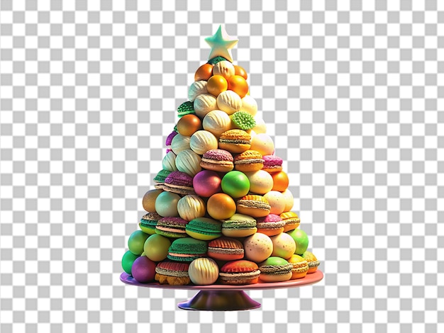 PSD a christmas tree made of macaroon cookies