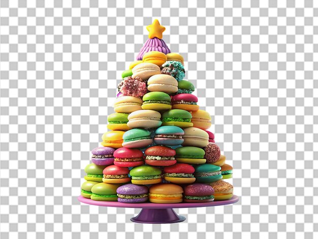 PSD a christmas tree made of macaroon cookies