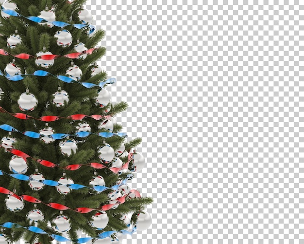 PSD christmas tree on transparent background. 3d rendering - illustration