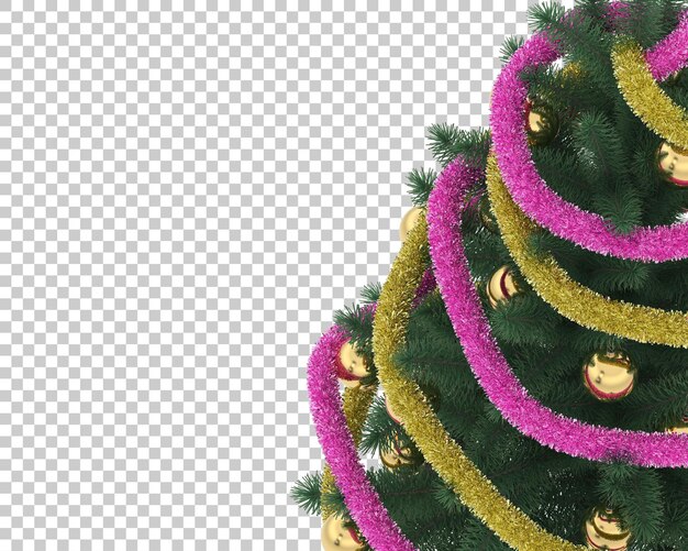 PSD christmas tree on transparent background. 3d rendering - illustration