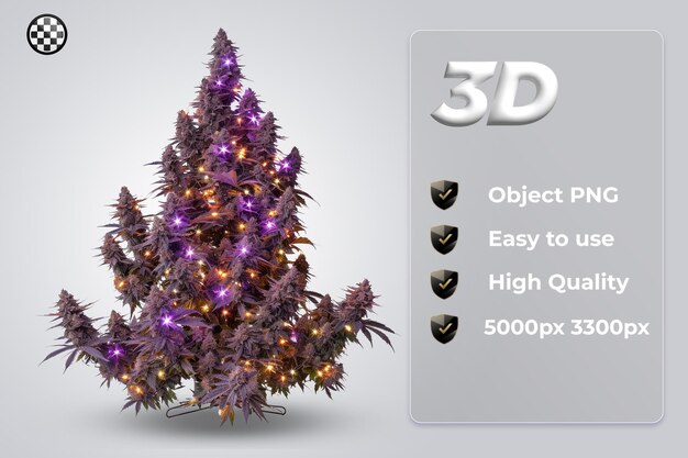 PSD a christmas tree with a sign that says 3d on it