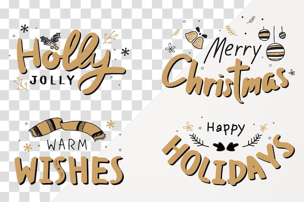 PSD christmas wishes png social media sticker collection