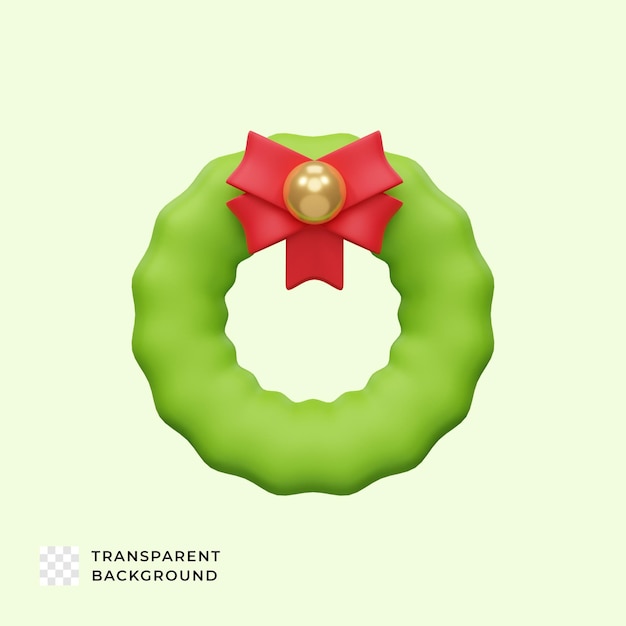 Christmas wreath 3d icon