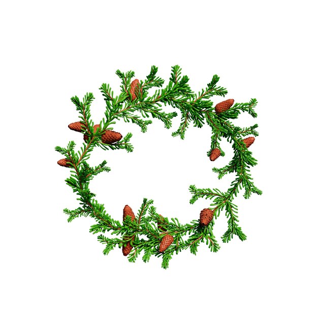 PSD christmas wreath 3d illustration