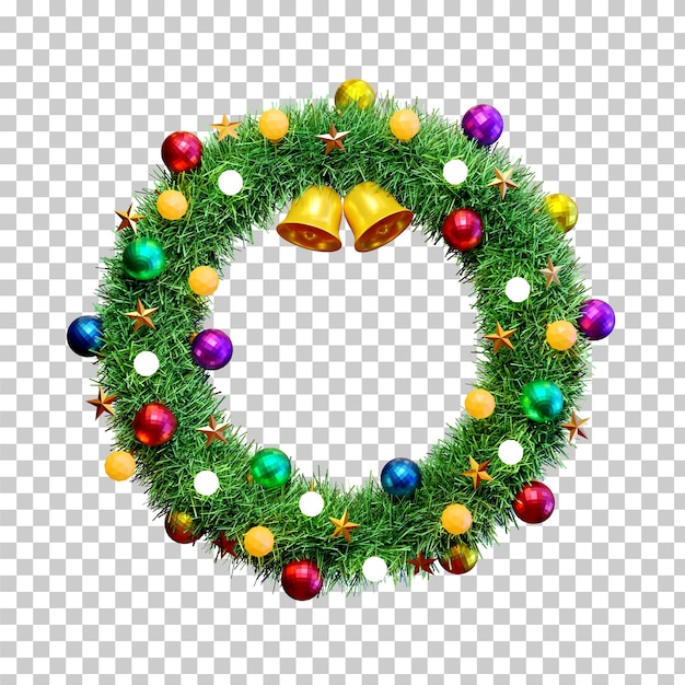 Christmas wreath isolated 3D rendering