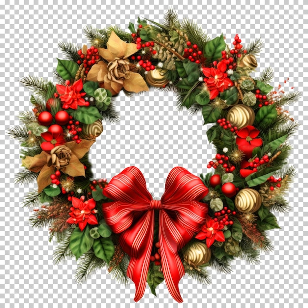 Christmas Wreath Isolated on Transparent Background