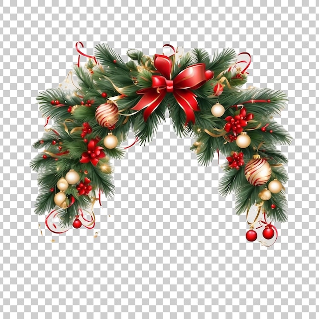 PSD a christmas wreath with a red bow on it