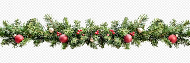 PSD a christmas wreath with a red and green garland