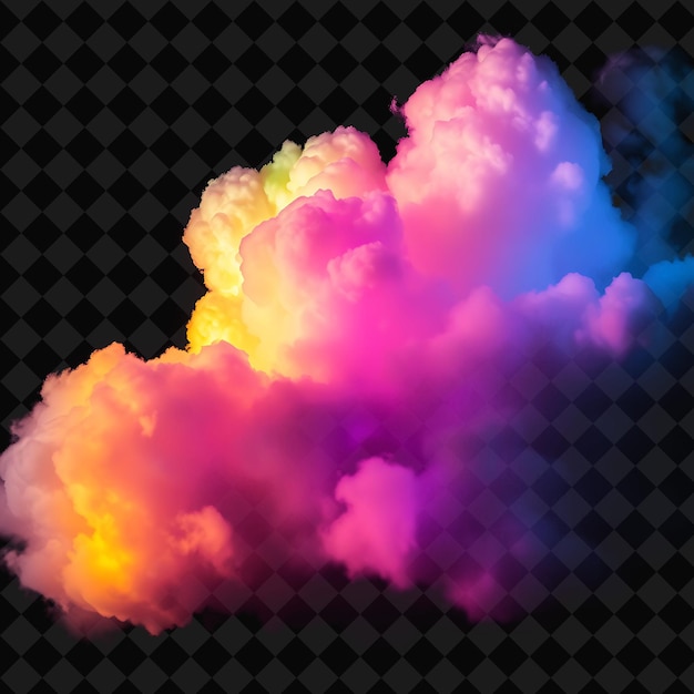 PSD chromatic nimbostratus cloud blending rainbow hues ombre effects and vivid contrasts multicolored