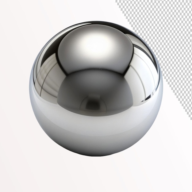 PSD chrome ball set realistic on transparent background