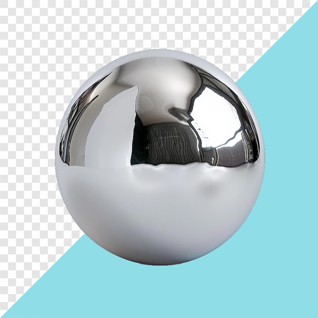 PSD chrome sphere transparent background isolated image generative ai