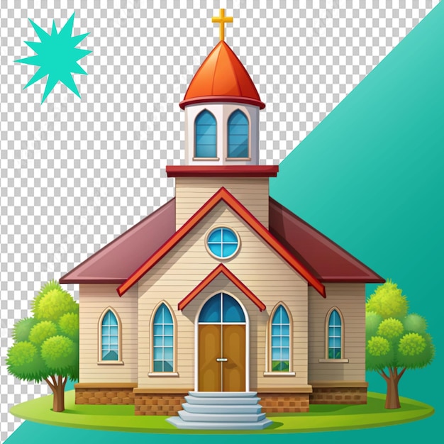 church cartoon on transparent background