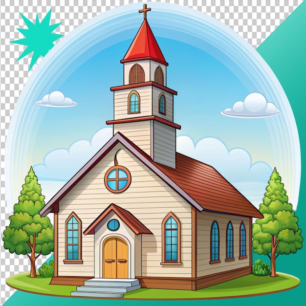 church cartoon on transparent background