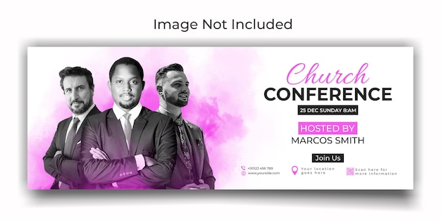 PSD church conference cover social media template design