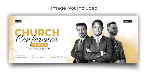 PSD church conference cover social media template design