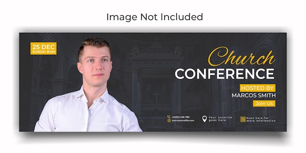 PSD church conference cover social media template design