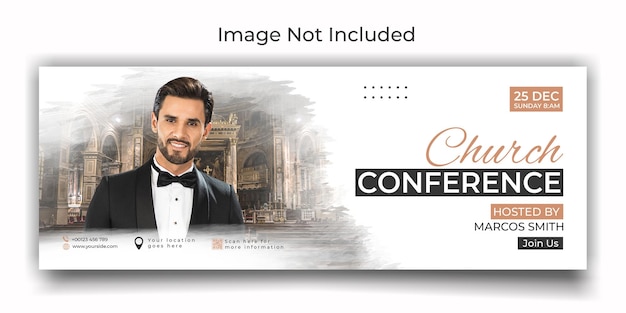 PSD church conference cover social media template design