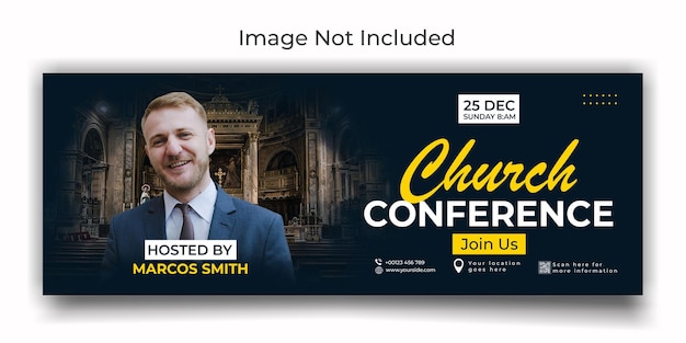 PSD church conference cover social media template design